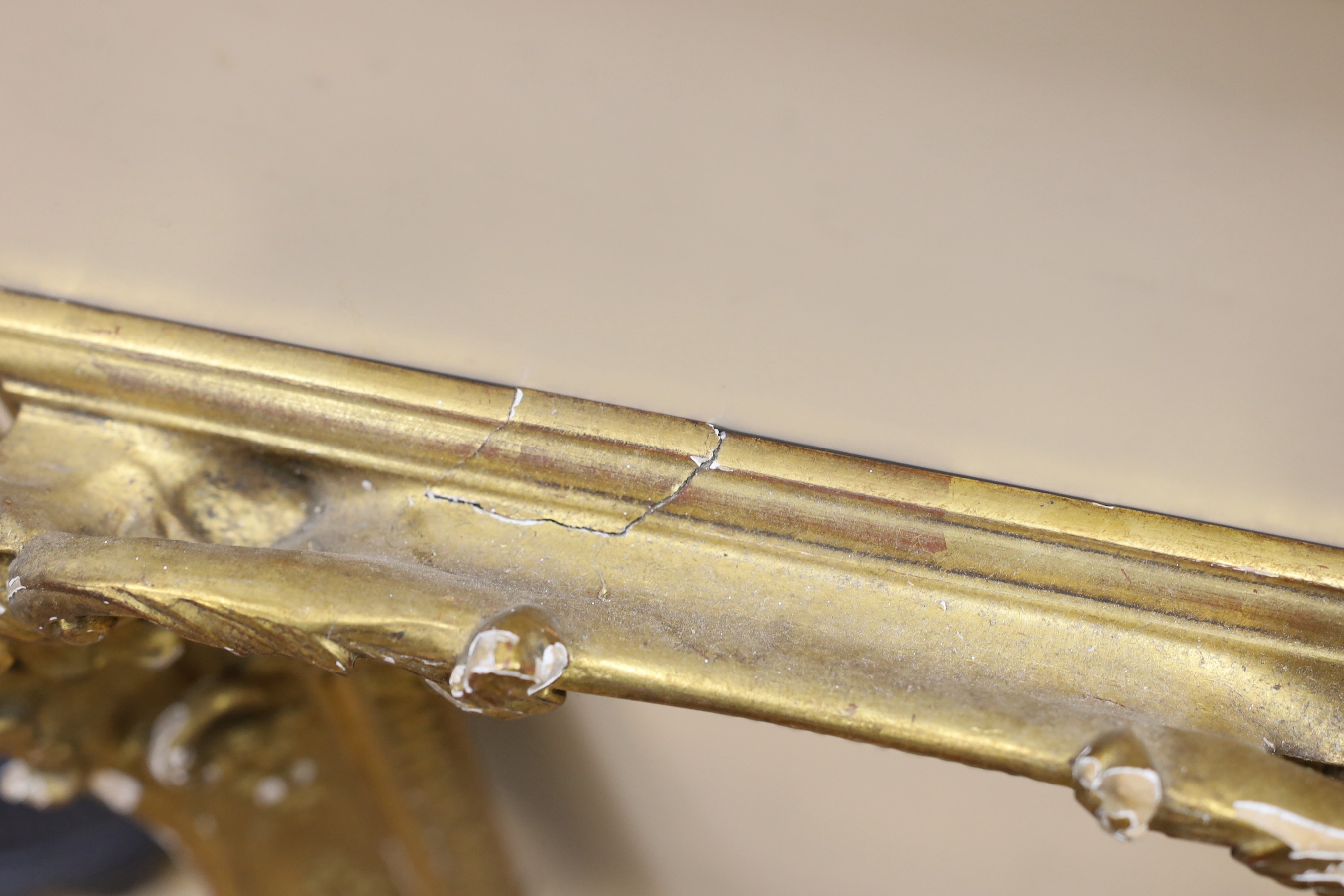 Two 19th century gilt gesso picture frames, apertures 51 x 39.5cm and 35.5 x 30cm